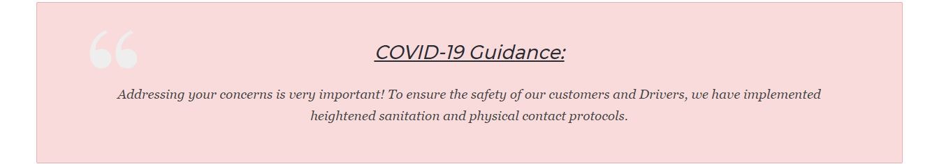 COVID19 Guidance for transportation